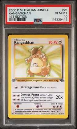 2000 Pokemon ITALIAN 1st Edition Jungle Kangaskhan 21/64 PSA 10 GEM MINT POP 3 - Image 1