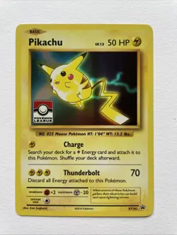 Pikachu XY202 Holo Black Star Promo Pokemon League LP/MP - Image 1