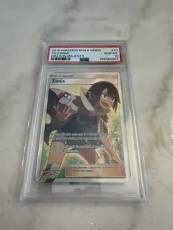 2018 POKEMON SUN & MOON DRAGON MAJESTY 70/70 ZINNIA FULL ART PSA 10 - Image 1