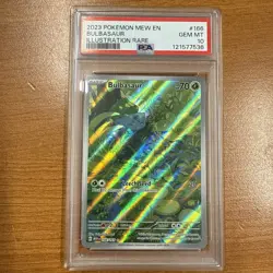 2023 Pokemon 151 English Bulbasaur Illustration Rare #166 PSA 10 Gem Mint - Image 1