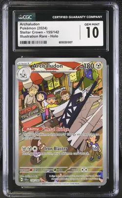 CGC 10 GEM MINT Pokemon Archaludon 155/142 Stellar Crown Illustration Rare psa - Image 1