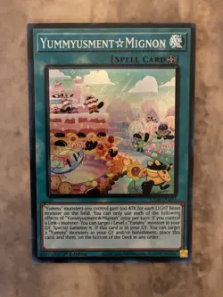 Yugioh! TCG - Yummyusment Mignon - Super Rare - JUSH-EN023 - Justice Hunters - Image 1