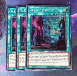 Yugioh Playset - 3x "A Case for K9" (NM) - Super Rare - JUSH-EN040 - New Set - Image 1