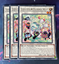 Yugioh Playset - 3x Lollipo Yummy Way (NM) - Rare - JUSH-EN021 - New Set - Meta - Image 1