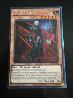 Yugioh K9 - 00 Lupis JUSH-EN034 1st Edition Collector's Rare NM - Image 1