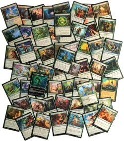 Magic the Gathering 100 Green Card lot - NO DUPLICATES NO BASIC LANDS NM Mix Set - Image 1