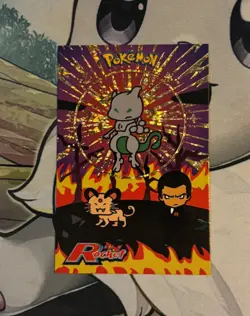 Pokemon Bubble Mewtwo Gold Holo Team Rocket Peru Exclusive Card - Image 1