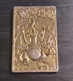 Pokemon Cards 23K Gold Plated CHARIZARD Trading Card 1999 Burger King Ball - Image 2