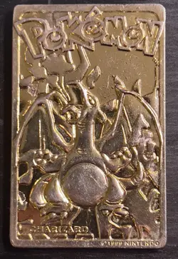 Pokemon Cards 23K Gold Plated CHARIZARD Trading Card 1999 Burger King Ball - Image 3