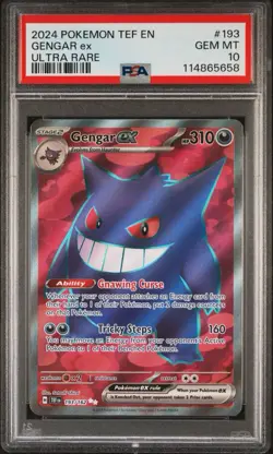 PSA 10 Pokemon 2024 Temporal Forces Gengar EX Double Rare Card 104/162 PSA 10 - Image 2