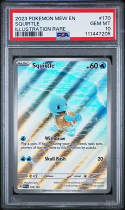 Pokemon TCG Squirtle 151 Full Art Illustration Card 170/165 PSA 10 - Image 1