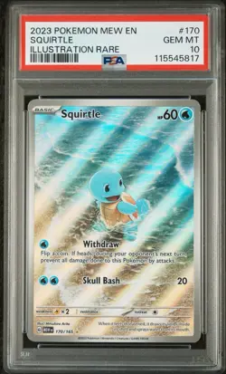 Pokemon TCG Squirtle 151 Full Art Illustration Card 170/165 PSA 10 - Image 1