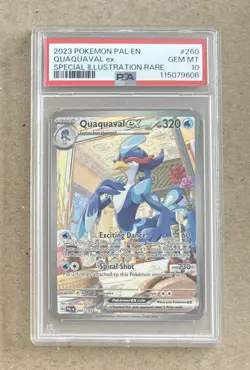2023 Pokemon Paldea Evolved Quaquaval Ex Special Illustration Card #260 PSA 10 - Image 1