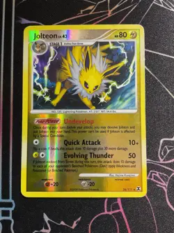 Jolteon Lv. 43 26/111 Rising Rivals Reverse Holo Rare Pokemon Trading Card - Image 1