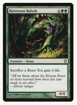 Ravenous Baloth #165 Commander (C13) Magic Card In Protective Sleeve - Image 1