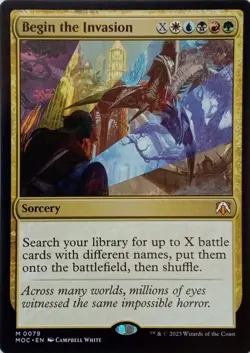 0079 BEGIN THE INVASION MYTHIC MARCH OF THE MACHINE COMMANDER MTG CARD - Image 1