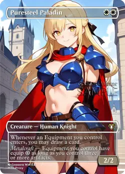 MTG - Puresteel Paladin - Fanart Borderless Style - EDH / Playtest - Image 1