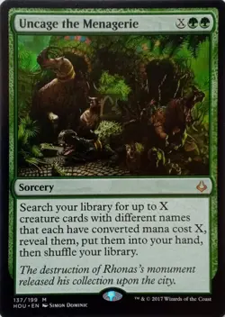 137/199 UNCAGE THE MENAGERIE MYTHIC HOUR OF DEVASTATION MTG CARD - Image 1