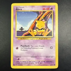 Pokemon TCG Abra Base Set, Unlimited Common Card 43/102 - Image 1