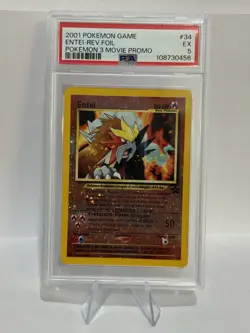 2001 Pokemon Black Star Promo #34 Entei PSA 5 - Image 1
