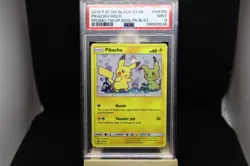 2019 Pokemon Sun Moon Pikachu SM162 Team Up Blister Black Star Promo Holo PSA 9 - Image 1