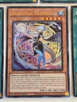 Dracotail Faimena JUSH-EN002 Ultra Rare Yugioh Set Justice Hunters Mint - Image 2