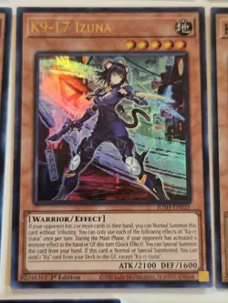 K9-17 Izuna JUSH-EN031 Ultra Rare Justice Hunters Yugioh Set 1st Edition Mint - Image 2