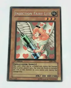 Yu-Gi-Oh! Injection Fairy Lily LOD-100 Secret Rare 1st Ed. Card - Image 1
