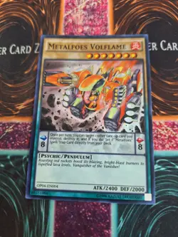 Yugioh Metalfoes Volflame OP04-EN004 Super Rare Unlimited Near Mint - Image 1