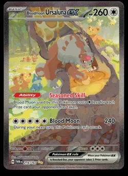 Bloodmoon Ursaluna ex 216/167 Twilight Masquerade Illustration Holo Pokemon Card - Image 1