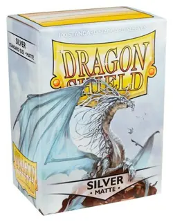 Dragon Shield - Matte Sleeves 100 Box - CCG Card Deck - Silver - AT011008 - Image 1