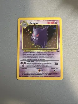 Pokemon TCG Gengar Fossil Holo Rare Card 5/62 LP - Image 1