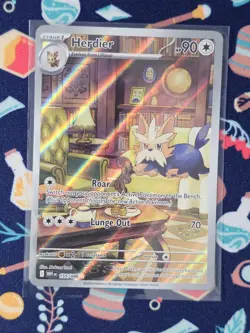 Herdier 155/086 IR 2025 Pokemon White Flare Illustration Rare Trading Card - Image 1