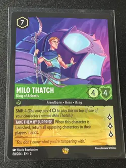 80/204 MILO THATCH KING OF ATLANTIS INKLANDS LEGENDARY DISNEY LORCANA CARD - Image 1