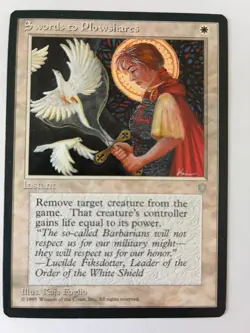 Swords to Plowshares - Ice Age MTG 1995 Kaja Foglio LP Uncommon - Image 1