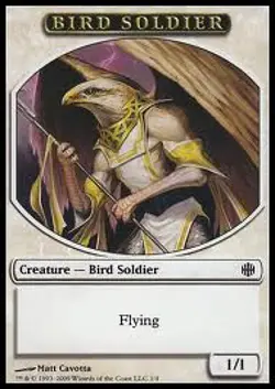 MTG 10 Bird Soldier Token, Light Play, English Alara Reborn - Image 1