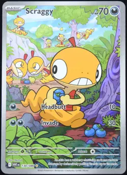 Pokemon TCG Scraggy 138/086 2025 White Flare Illustration Rare Card - NM - Image 1