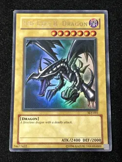 Red Eyes Black Dragon Card SDJ-001 Holo Yugioh TCG Starter Deck Joey Lp A3 - Image 1