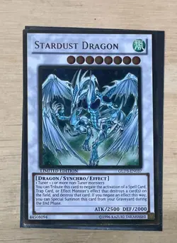 Yugioh Stardust Dragon GLD3-EN037 Limited Edition Gold Rare Holo - NM - Image 1