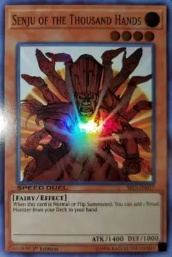 Yugioh 2019 Senju Of The Thousand Hands SR 1st Ed. SBLS-EN017 Near Mint - Image 1