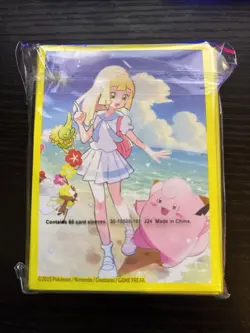 Pokemon Lillie & Clefairy Trading Card Protector Sleeves 1 Pack 65 Count TCG - Image 1