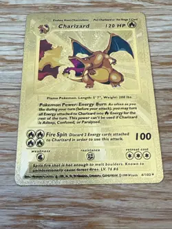 Pokemon Charizard 120HP Gold Foil 🔥card 4/102 Near Mint /Mint Textured - Image 2
