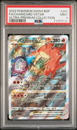 PSA 9 MINT Charizard VSTAR SWSH262 FULL ART HOLO PROMO Pokemon Card - Image 1