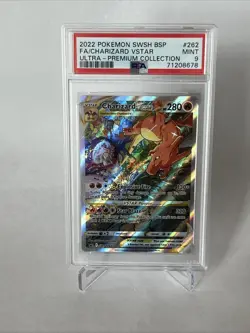 PSA 9 MINT Charizard VSTAR SWSH262 FULL ART HOLO PROMO Pokemon Card - Image 1
