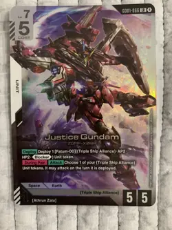 Justice Gundam - Newtype Rising #GD01-066 LR - NM Holo Foil Gundam Card Game - Image 1