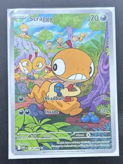 POKEMON TCG S&V White Flare SCRAGGY IR Illustration Rare Card 138/086 - Image 4