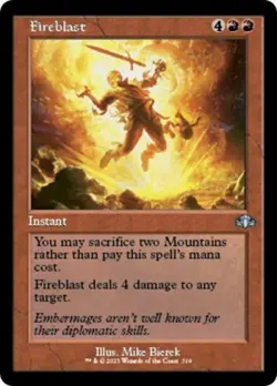 MTG English Fireblast (Retro Frame) NM Foil Dominaria Remastered - Image 1
