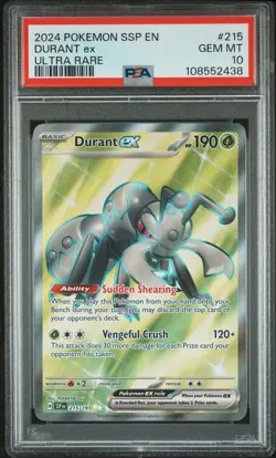 2024 POKEMON SSP EN-SURGING SPARKS ULTRA RARE #215 DURANT EX PSA 10 - Image 1