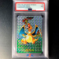 PSA 7 Charizard Prism Green Bandai Carddass Holo Pokemon Card Japanese 1996 - Image 1