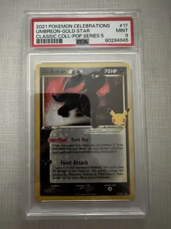 Pokemon Celebrations Umbreon Gold Star Classic Collection Series 17 PSA 9 - Image 1